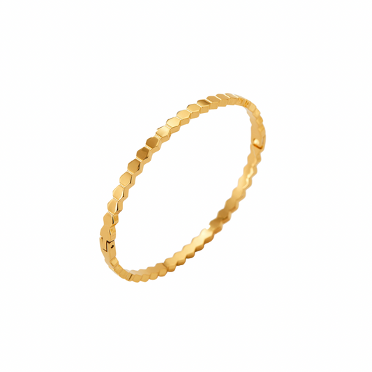 Geometric Gold Bangle