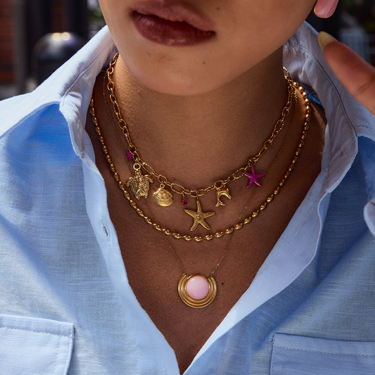 Blush Crescent Necklace