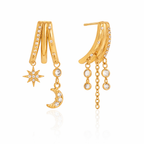 Moon and Star Earrings