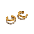 Mixed Metal Cuff Earrings