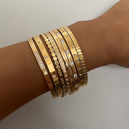 Geometric Gold Bangle