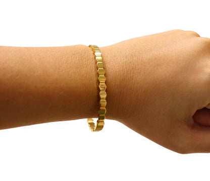 Geometric Gold Bangle