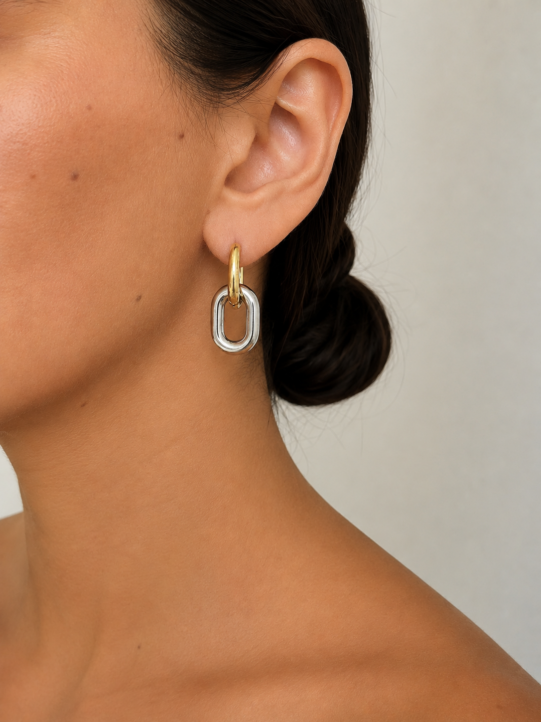 Duo Link Drop Earrings