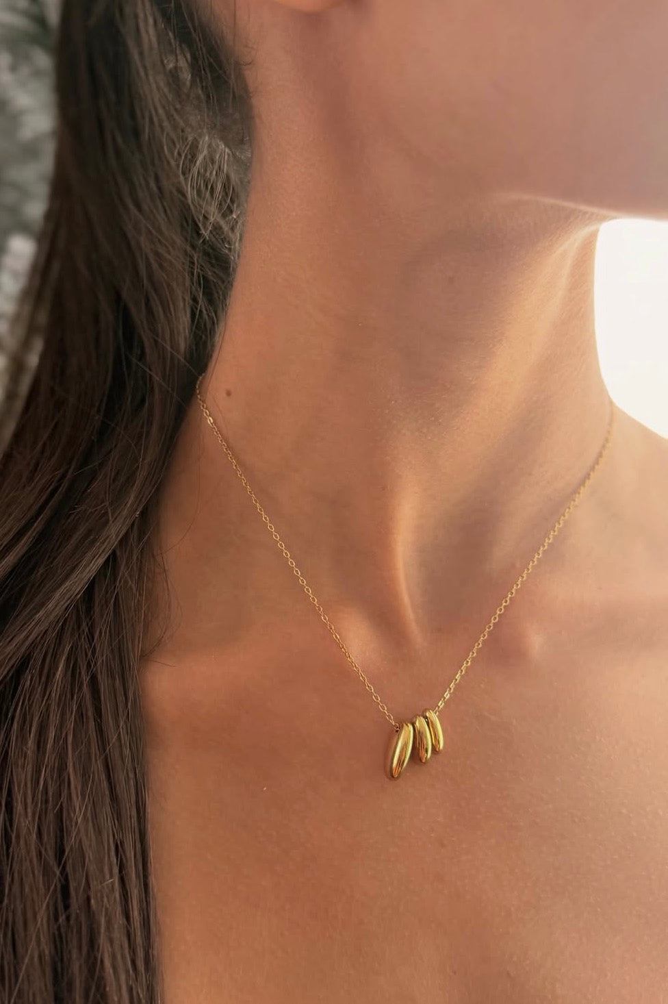 Golden Trio Pendant Necklace