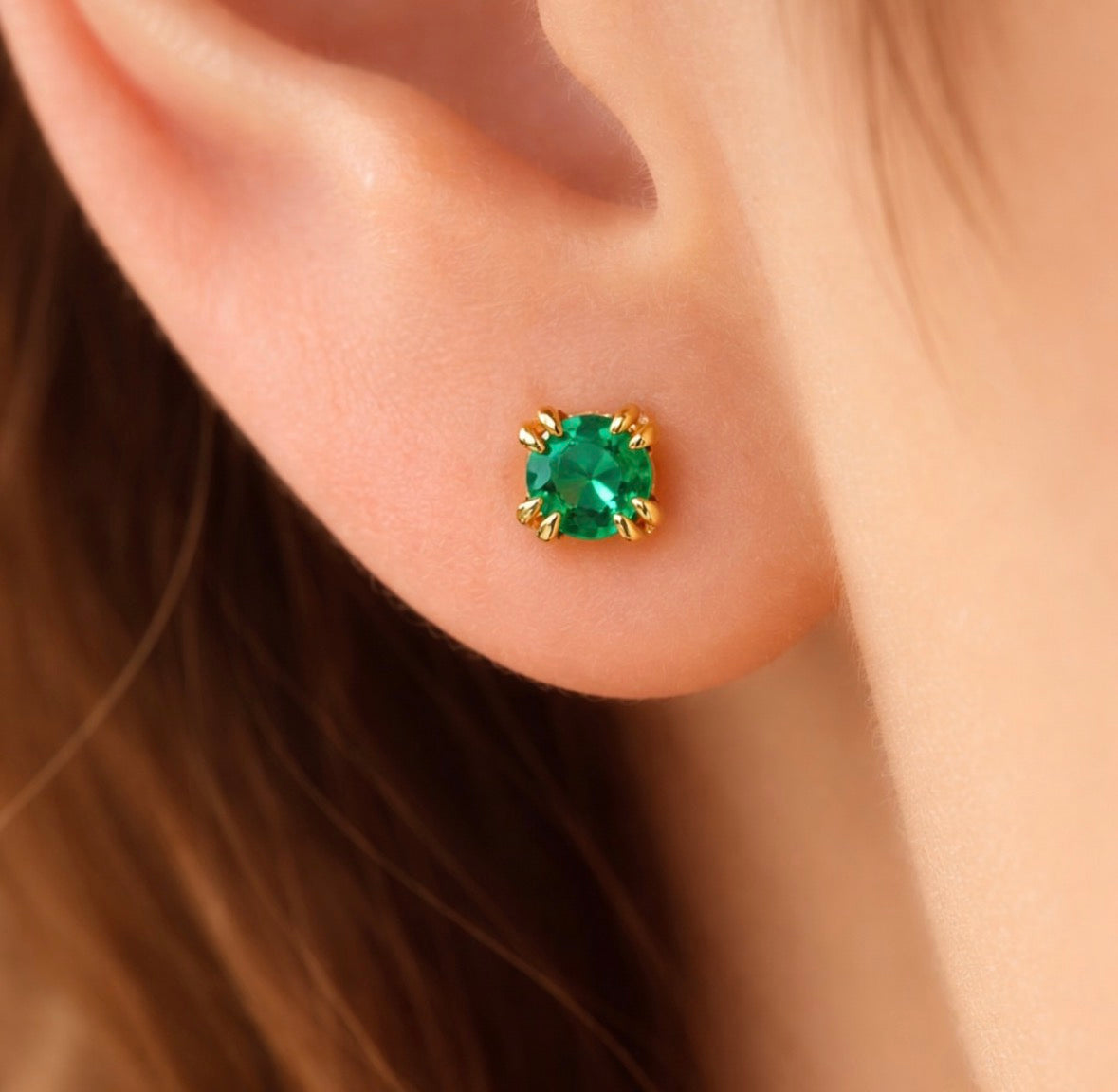 Esmerald Studs Earrings