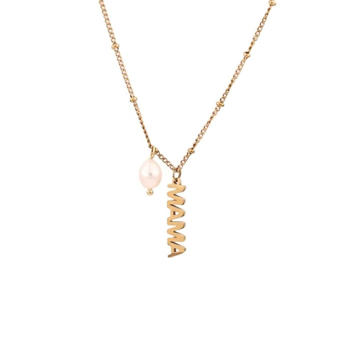 Mama Pearl Charm Necklace