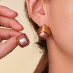 Mocha Pearl Stud Earrings