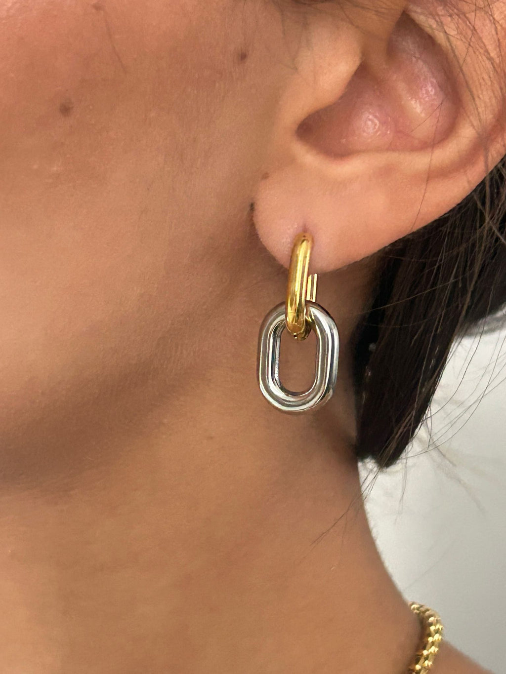 Duo Link Drop Earrings
