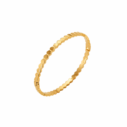 Geometric Gold Bangle